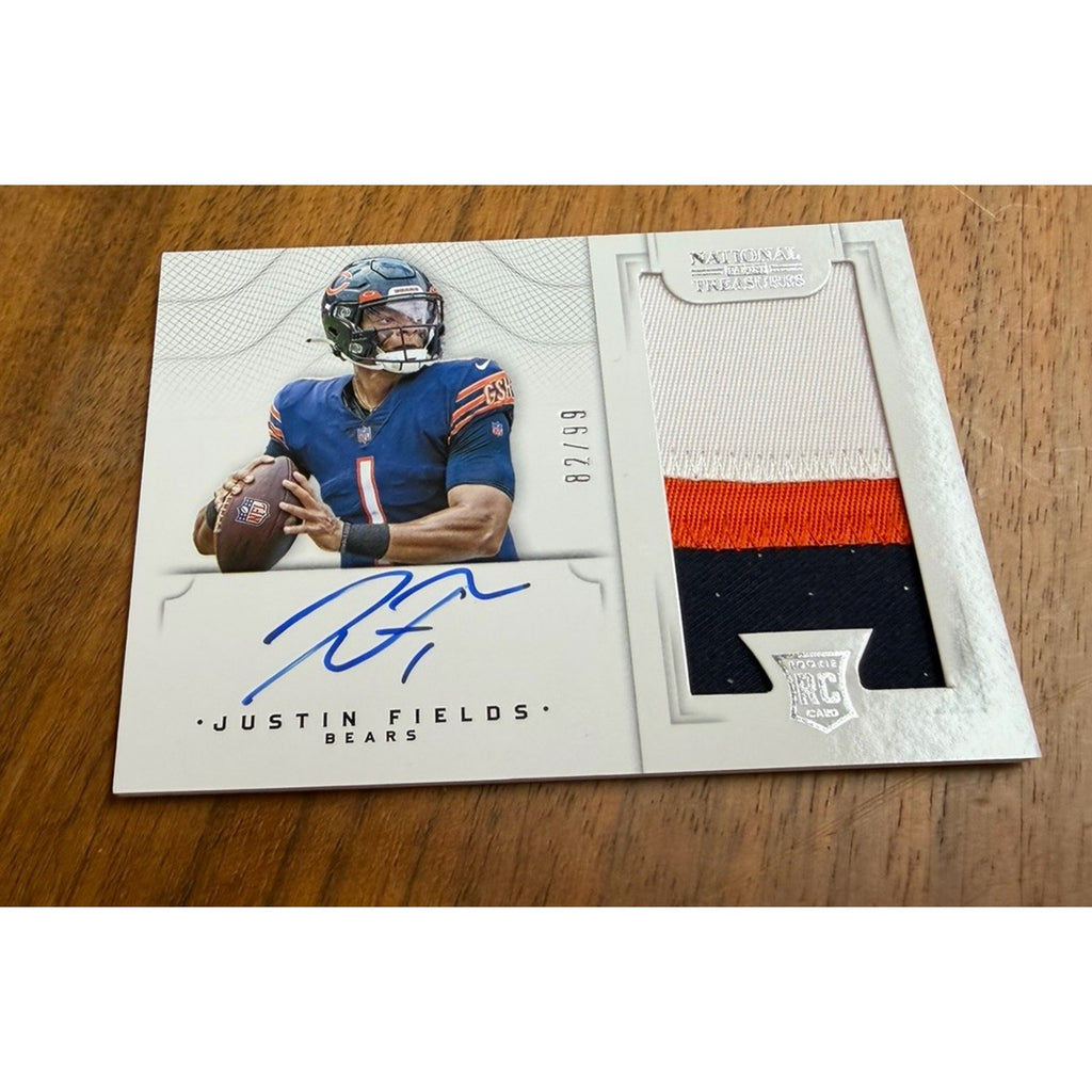 2021 Justin Fields National Treasures RPA Rookie Patch Auto /99 Clean Mint