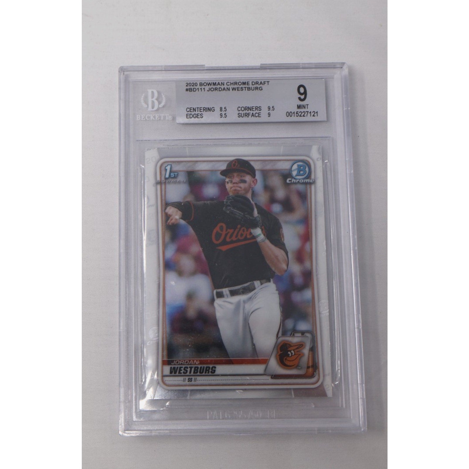 Jordan Westburg 2020 Bowman Chrome Draft 1st #BD-111 BGS 9 Mint Rookie Orioles