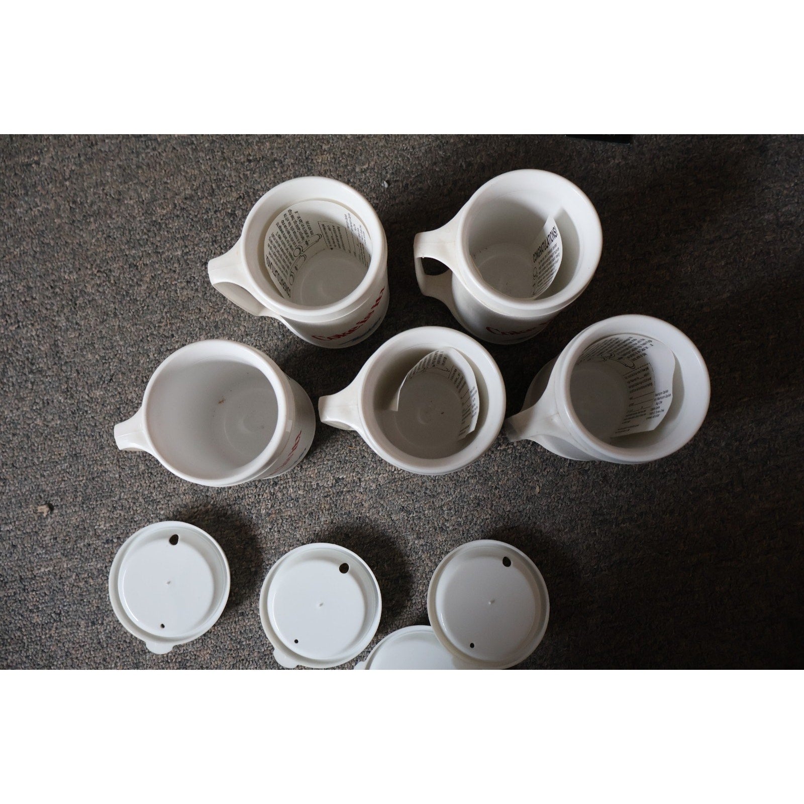 Lot Of 5 Washington Capitals Vintage 1984 10th Anniversary Plastic Mugs W/ Cover