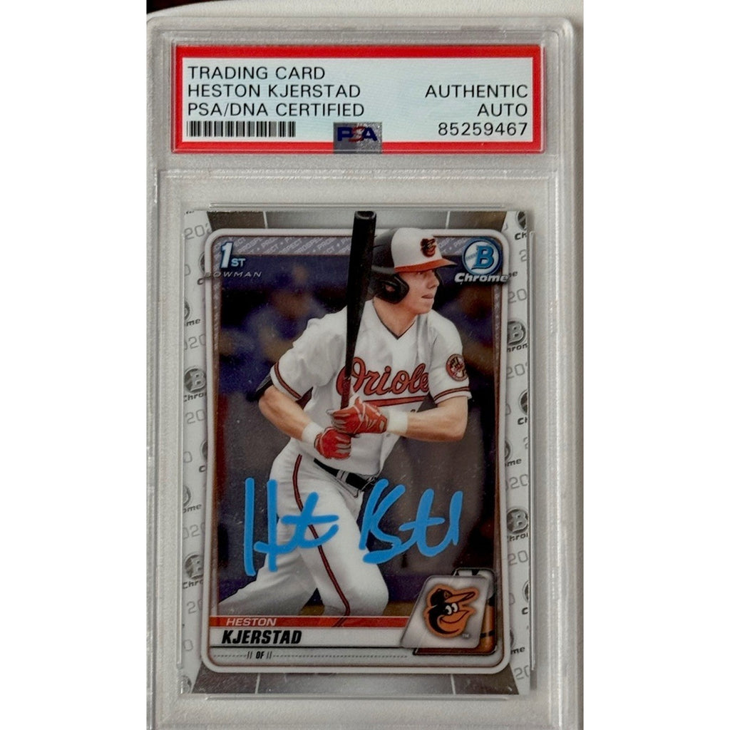 2020 1st Bowman Chrome Rookie Heston Kjerstad Psa DNA Auto BD122 Orioles RC