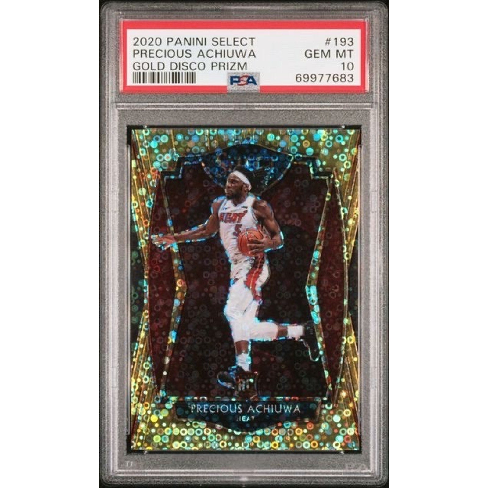 2020 Panini Select Precious Achiuwa Gold Disco Prizm /90 PSA 10 #193 Miami Heat