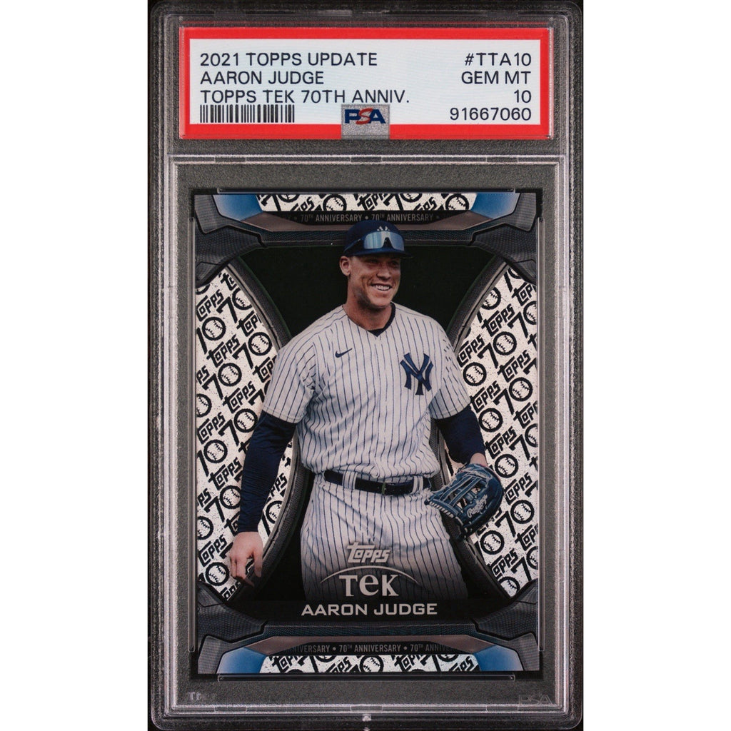 2021 Topps Update Aaron Judge Tek 70th Anniversary #TTA10 PSA 10 Yankees