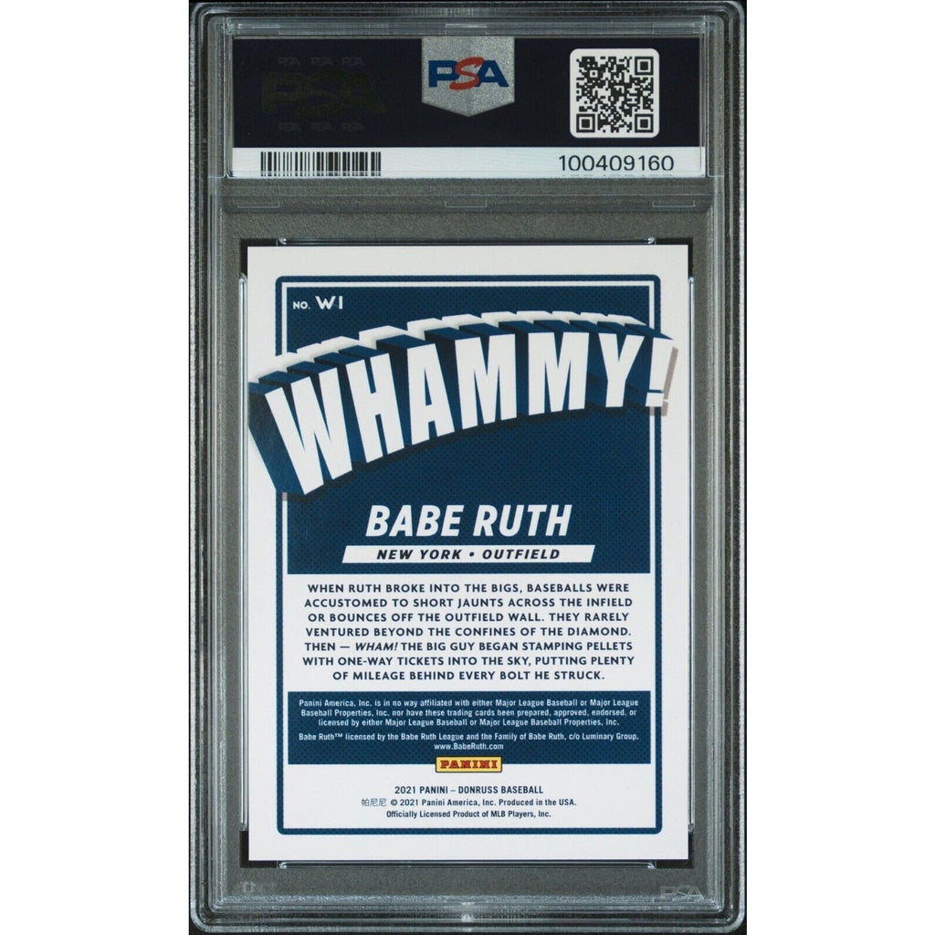 2021 PANINI DONRUSS WHAMMY! #W1 BABE RUTH Yankees PSA 9 Mint Baseball MLB HOF
