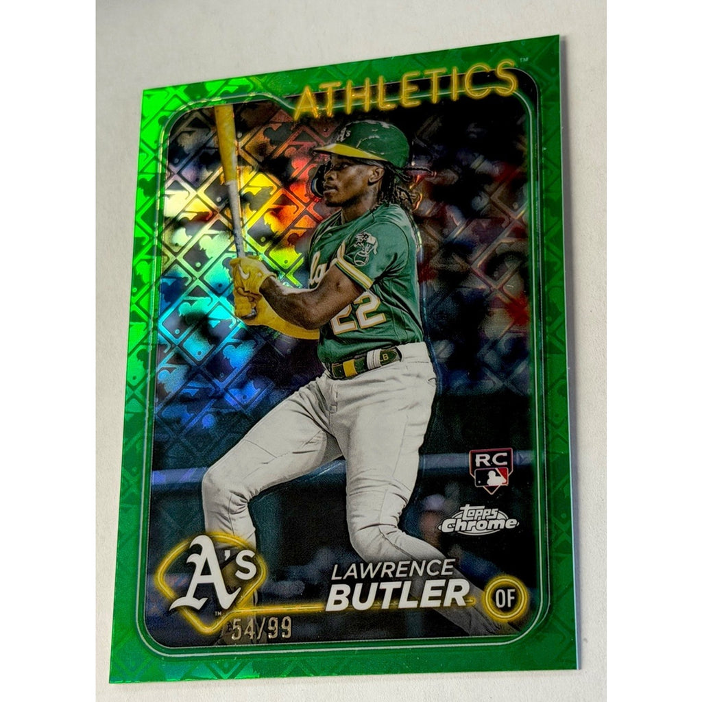 2024 Topps Chrome Logofractor Lawrence Butler Green Refractor Rookie /99 #5