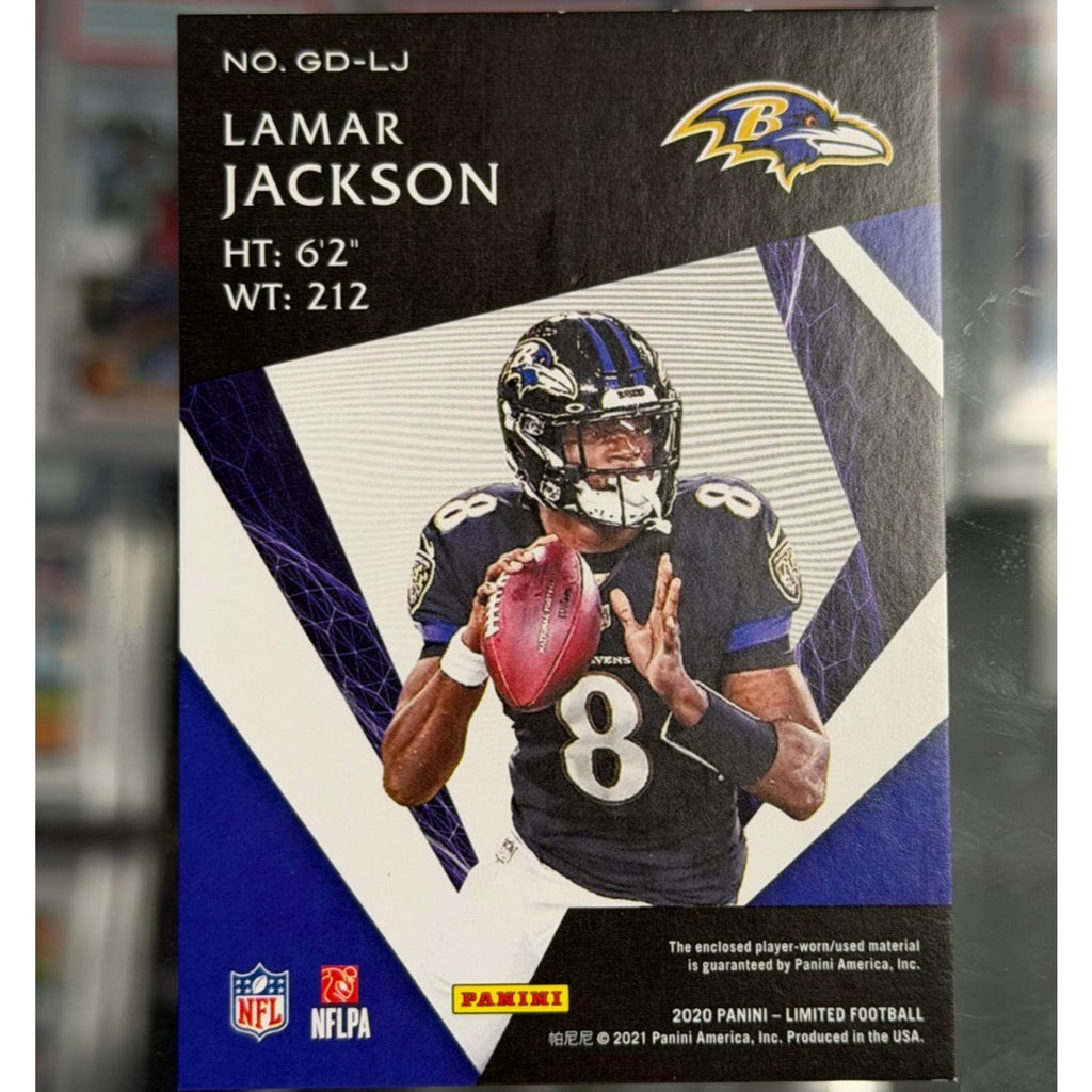 2020 Panini Limited Lamar Jackson Game Day Jersey Relic /99 Baltimore Ravens