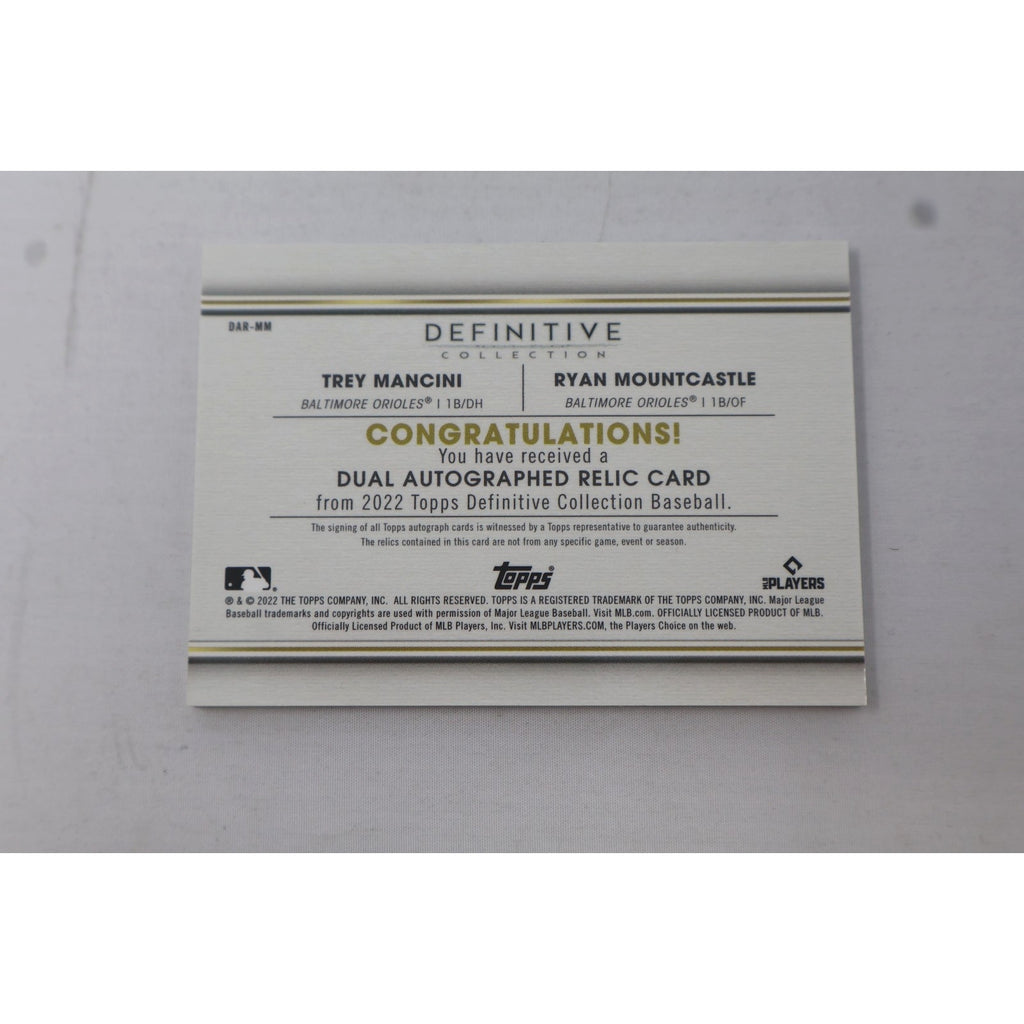 Trey Mancini / Ryan Mountcastle 2022 Topps Definitive Dual Auto /10 #DAR-MM