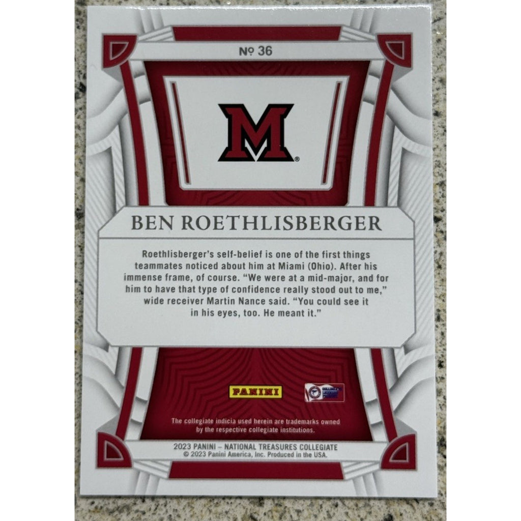 2023 Panini National Treasures Collegiate Blue /75 Ben Roethlisberger #36