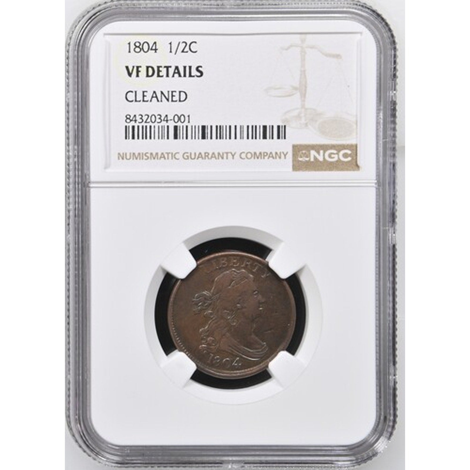 1804 1/2 Cent NGC VF Details