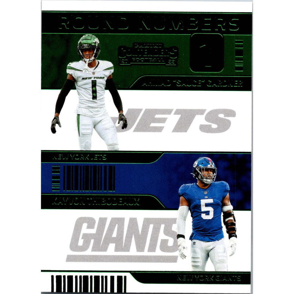 Sauce Gardner Kayvon Thibodeaux 2022 Contenders Round Numbers Emerald Mint N.Y.