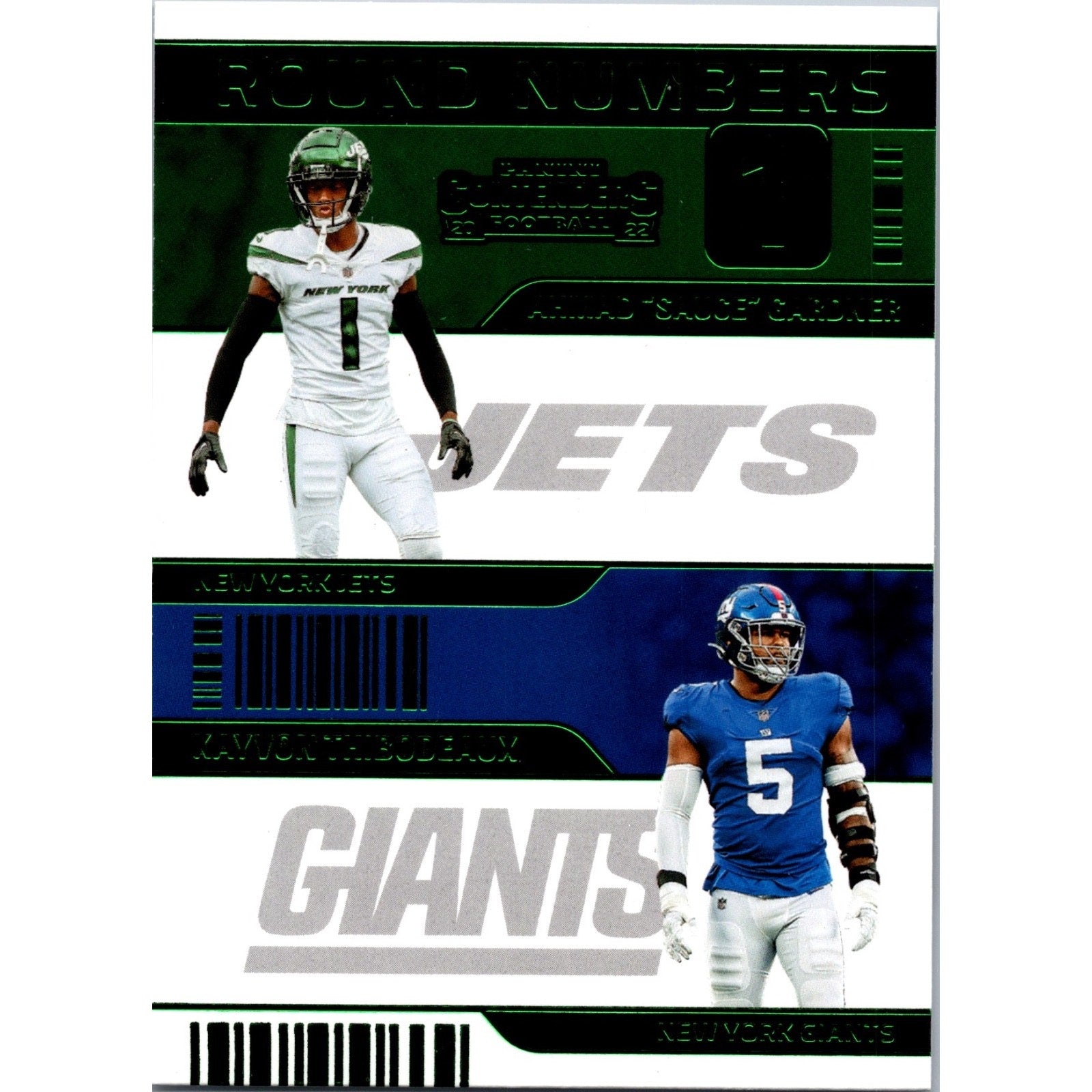 Sauce Gardner Kayvon Thibodeaux 2022 Contenders Round Numbers Emerald Mint N.Y.