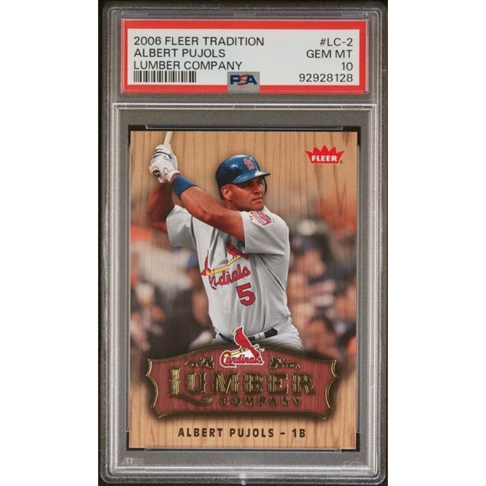 Albert Pujols 2006 Fleer Tradition Lumber Company #LC-2 PSA 10 Gem Mint