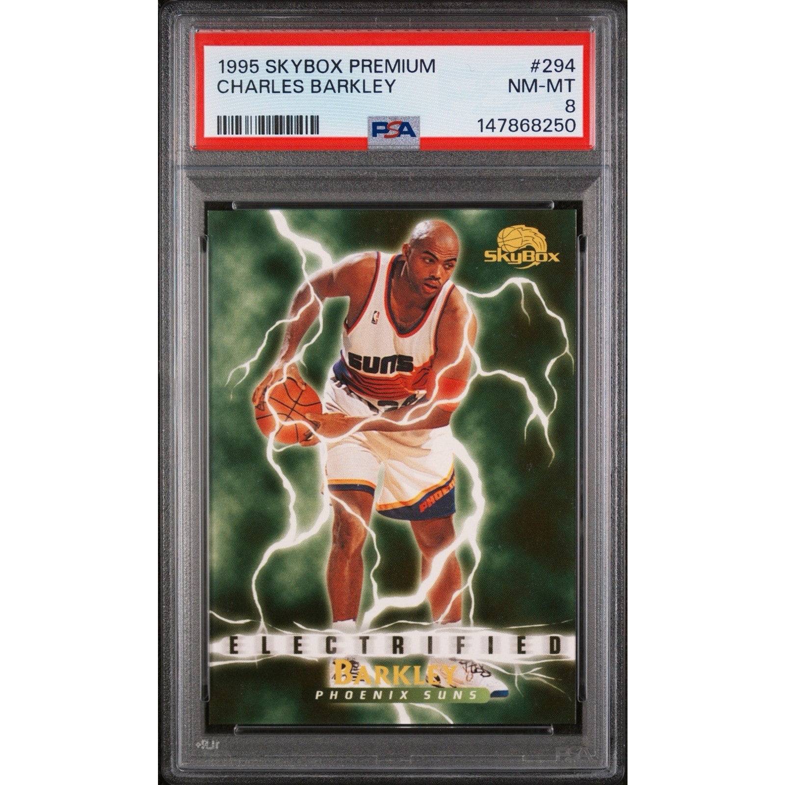 1995-96 Skybox Premium Charles Barkley Electrified #294 Suns PSA 8