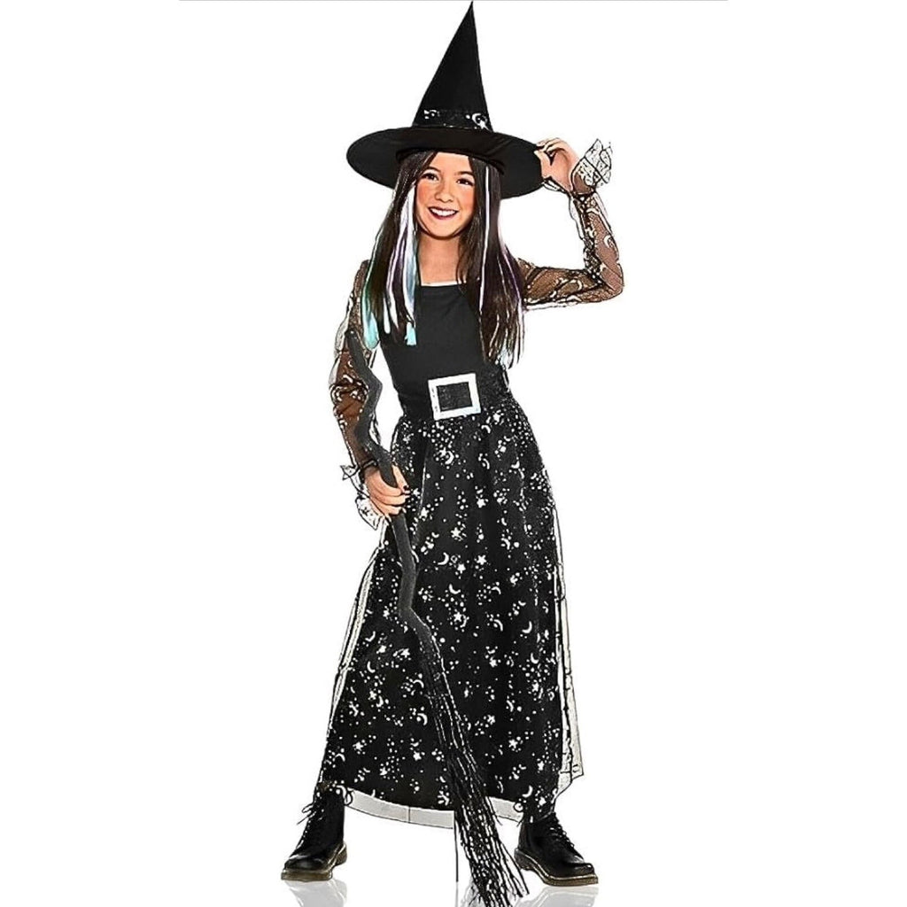 Kids Witch Costume Cosmic Kids Medium Dress And Hat Halloween Event Party City