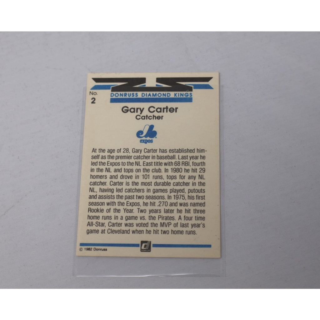 Gary Carter Auto 1982 Donruss Diamond Kings On Card (Not a sticker) Autograph MT