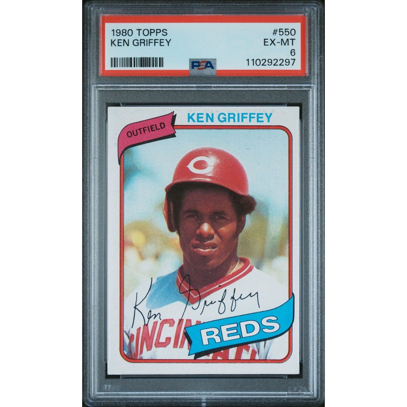 1980 TOPPS #550 KEN GRIFFEY PSA Cincinnati Reds Baseball MLB
