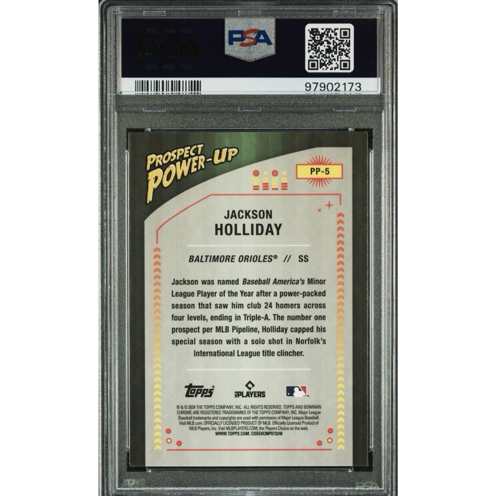 Jackson Holliday 2024 Bowman Prospect Power-Up #PP5 PSA 10 Rookie Orioles