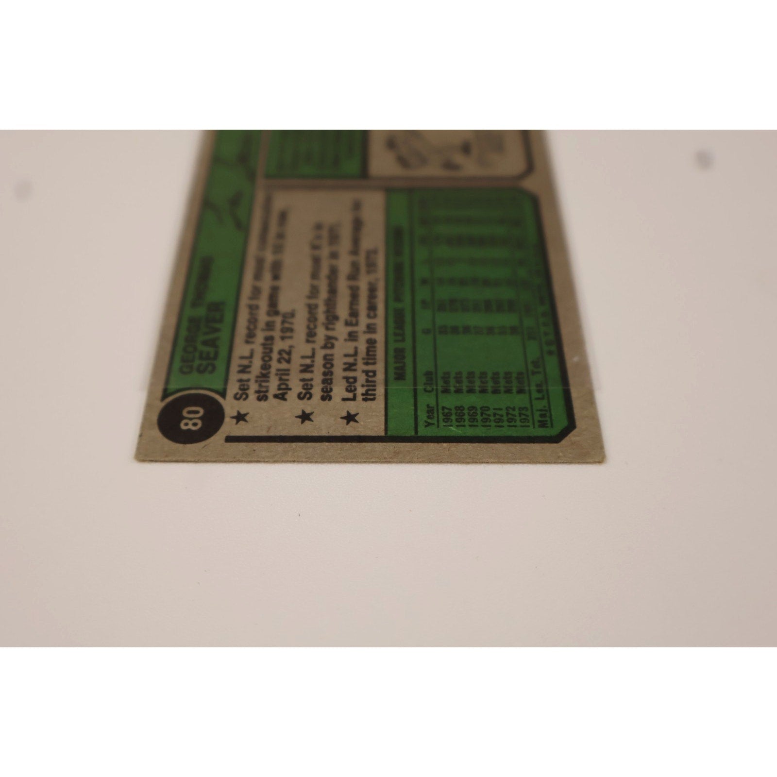 Tom Seaver 1974 Topps #80 New York Mets EX Couple Slight Creases On Front