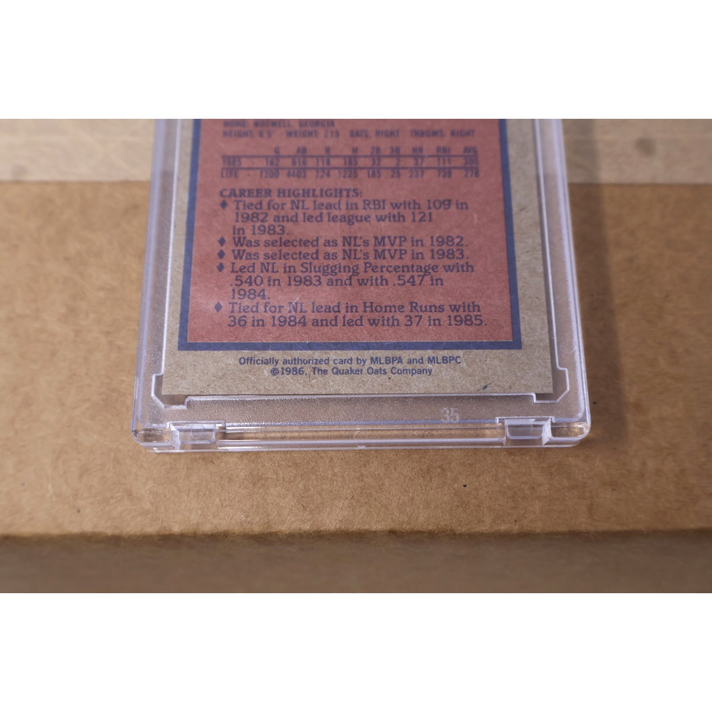 Dale Murphy Signed 1986 Topps Quacker Chewy Granola Bars 8/33 Card Auto