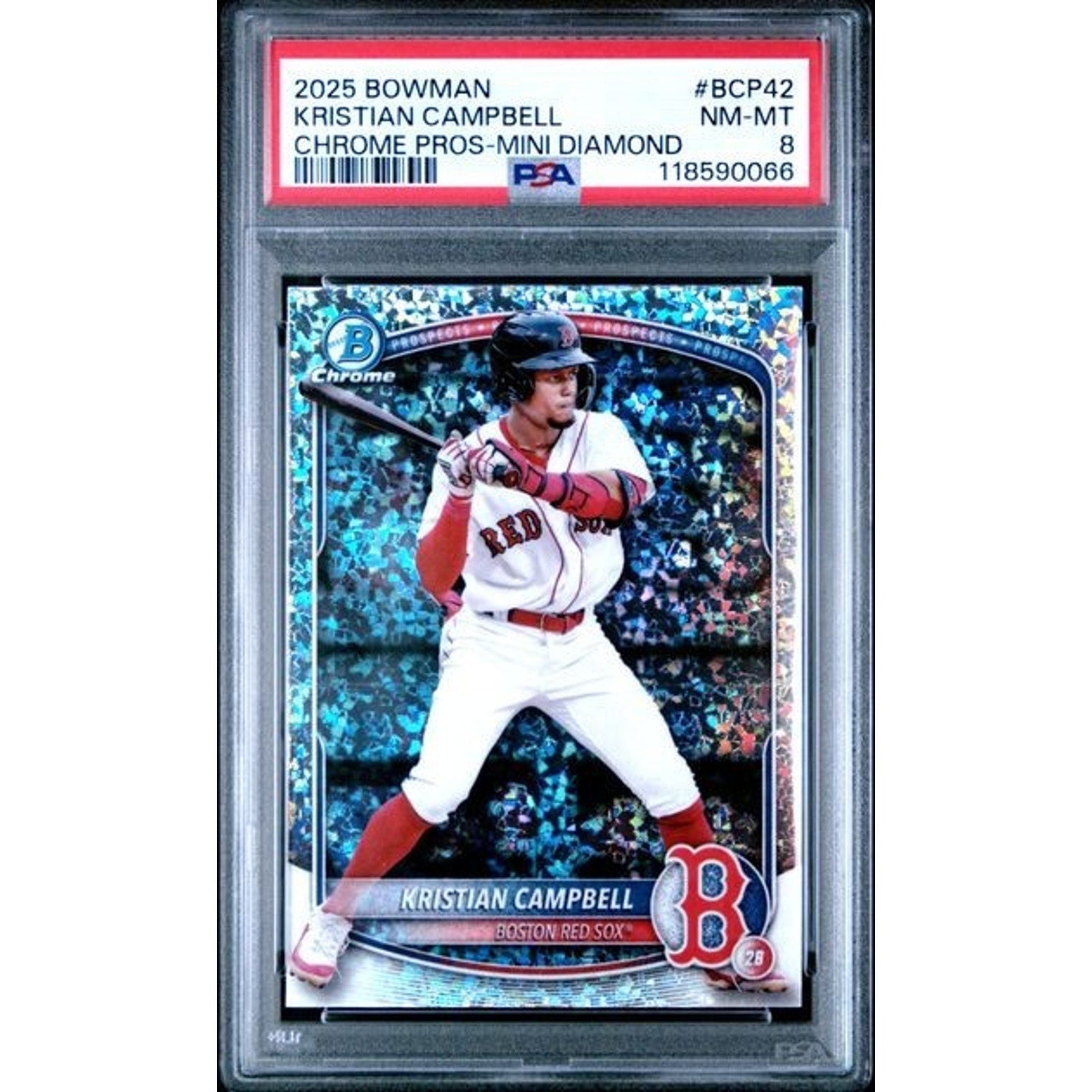 Kristian Campbell 2025 Bowman Chrome Prospects Mini Diamond #BCP-42 PSA 8