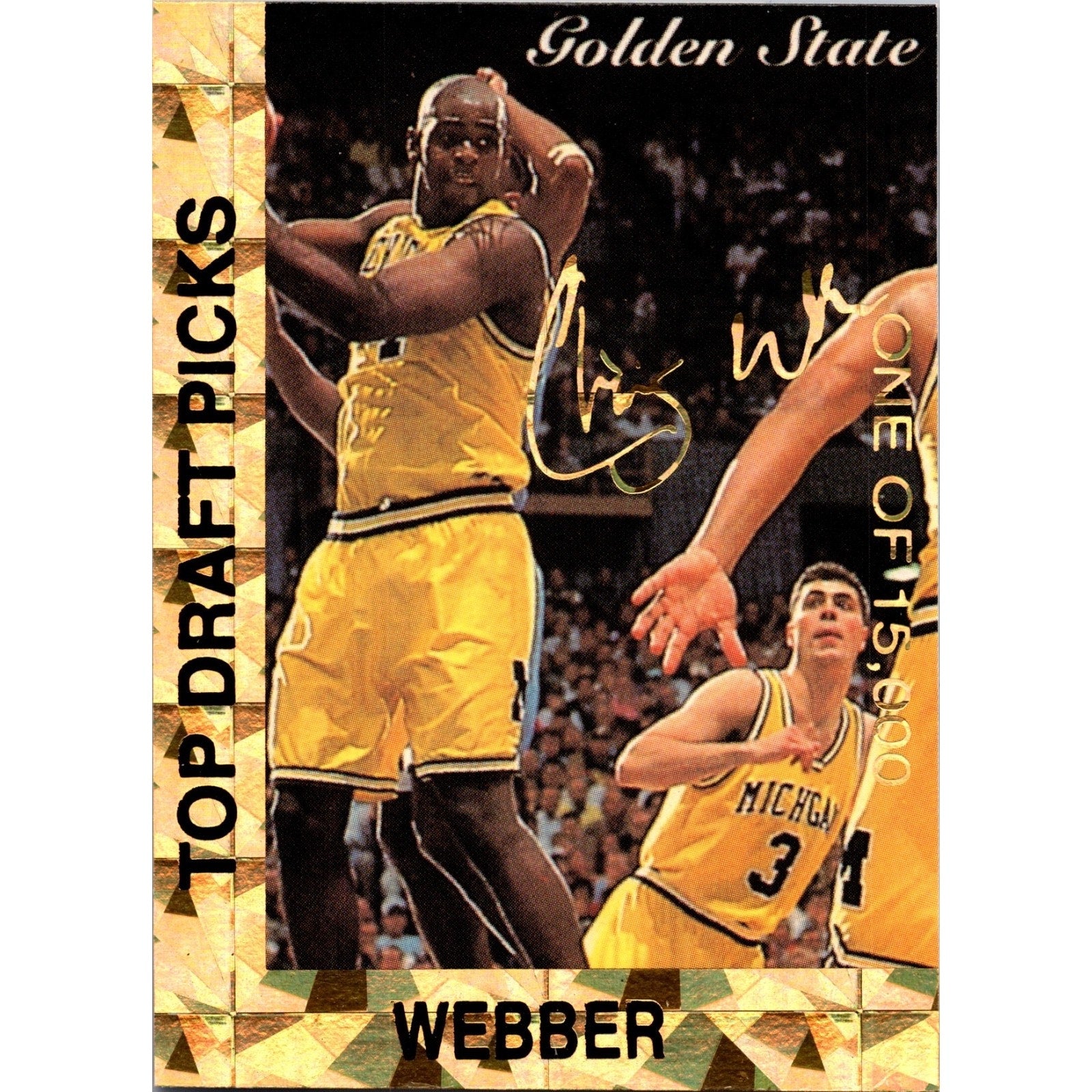 Chris Webber 1993 Sports Stars USA Top Draft Picks Gold Signature Mint Michigan