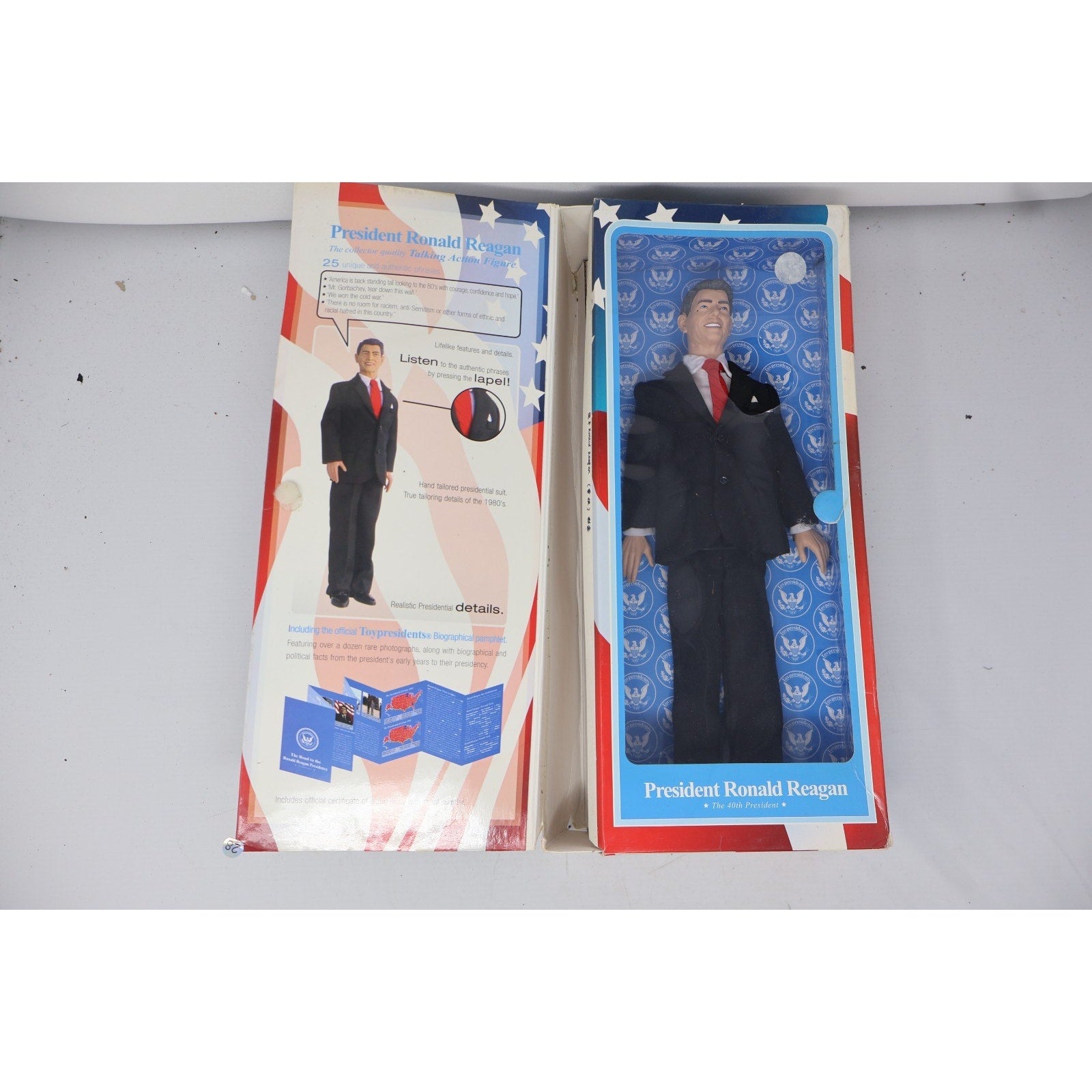 Ronald Reagan Talking Action Figure Doll In Box