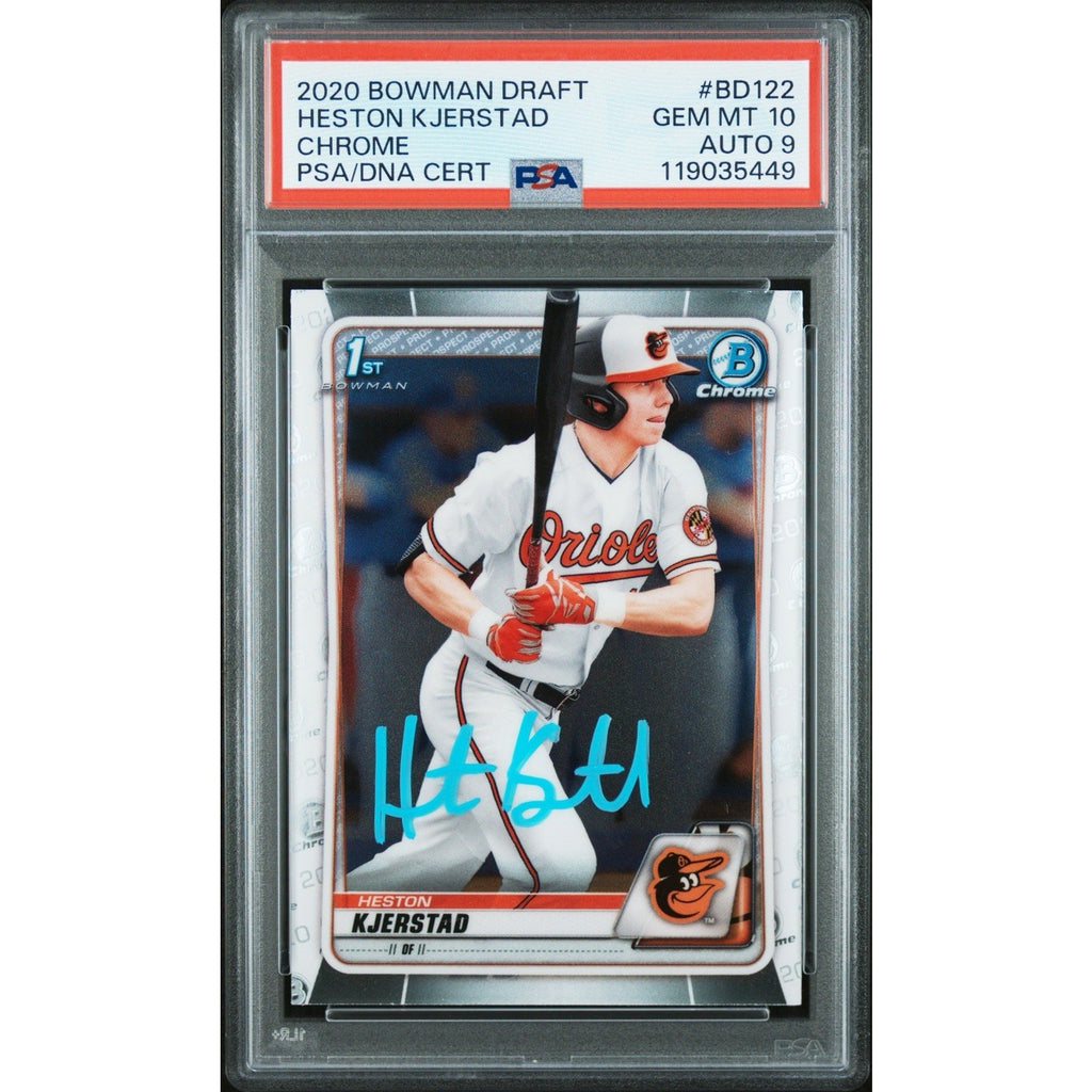 2020 Bowman Chrome Heston Kjerstad Autograph PSA 10 GEM MT Orioles DNA 9 Rookie RC