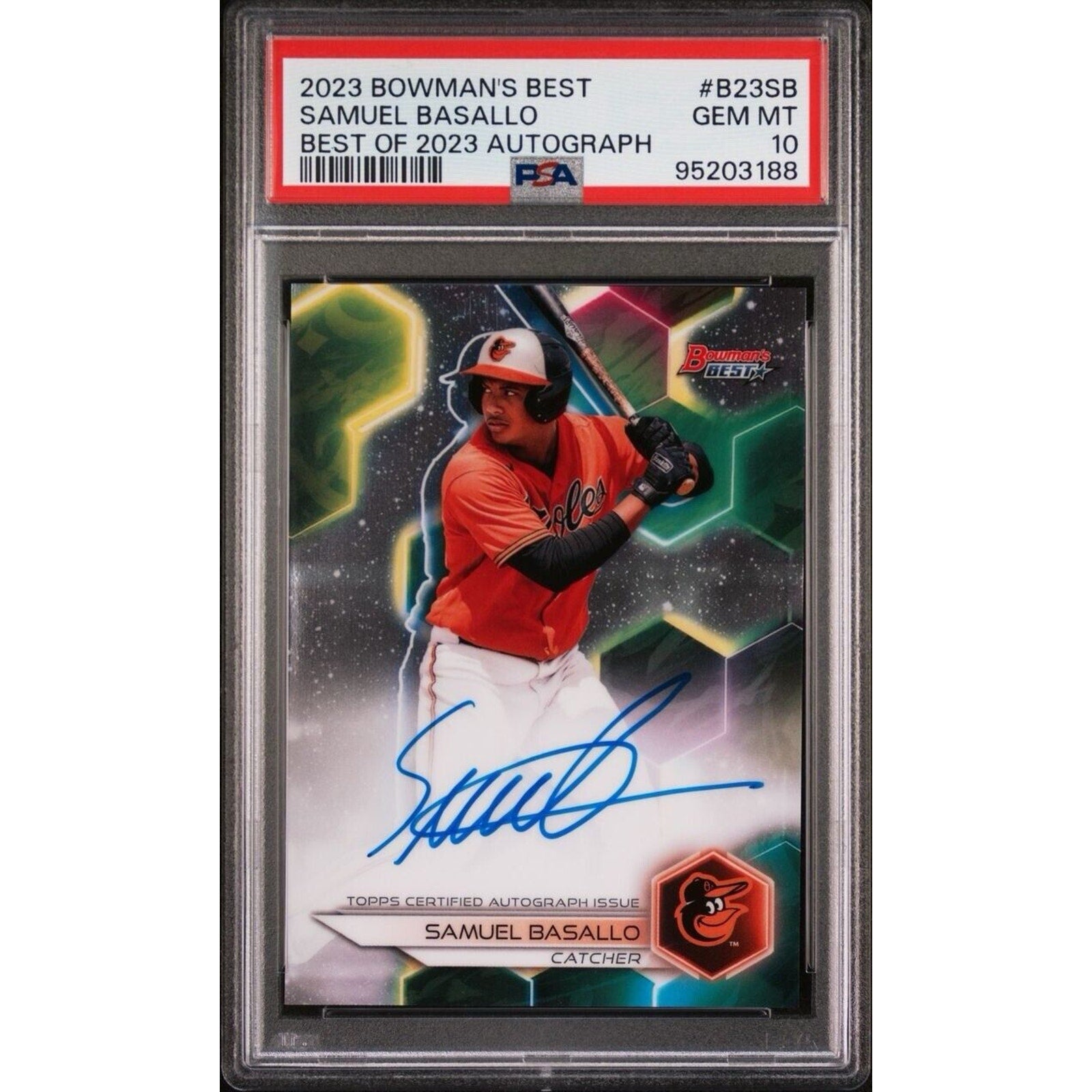 2023 Bowmans Best Samual Basallo Topps Auto PSA 10 Rookie RC Orioles #B23SB