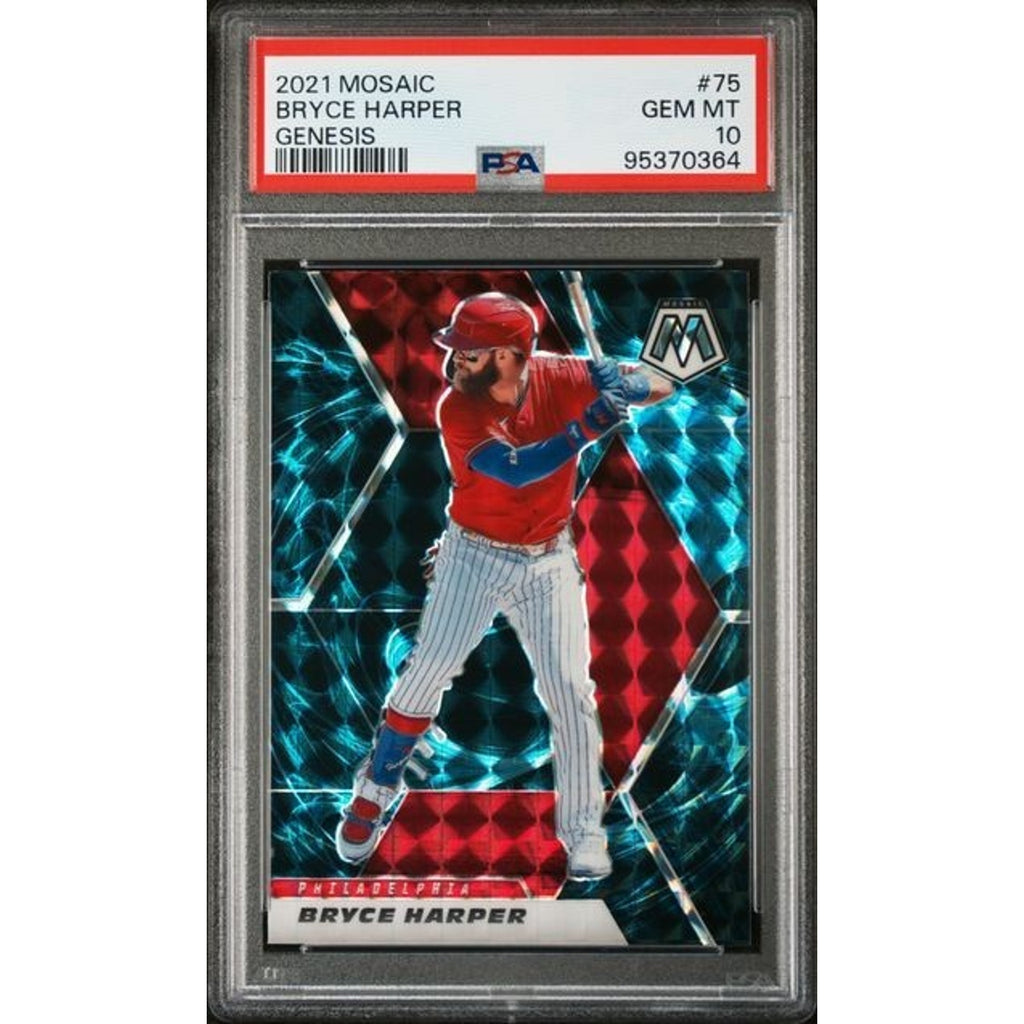 Bryce Harper 2021 Panini Mosaic Genesis #75 PSA 10 POP 1