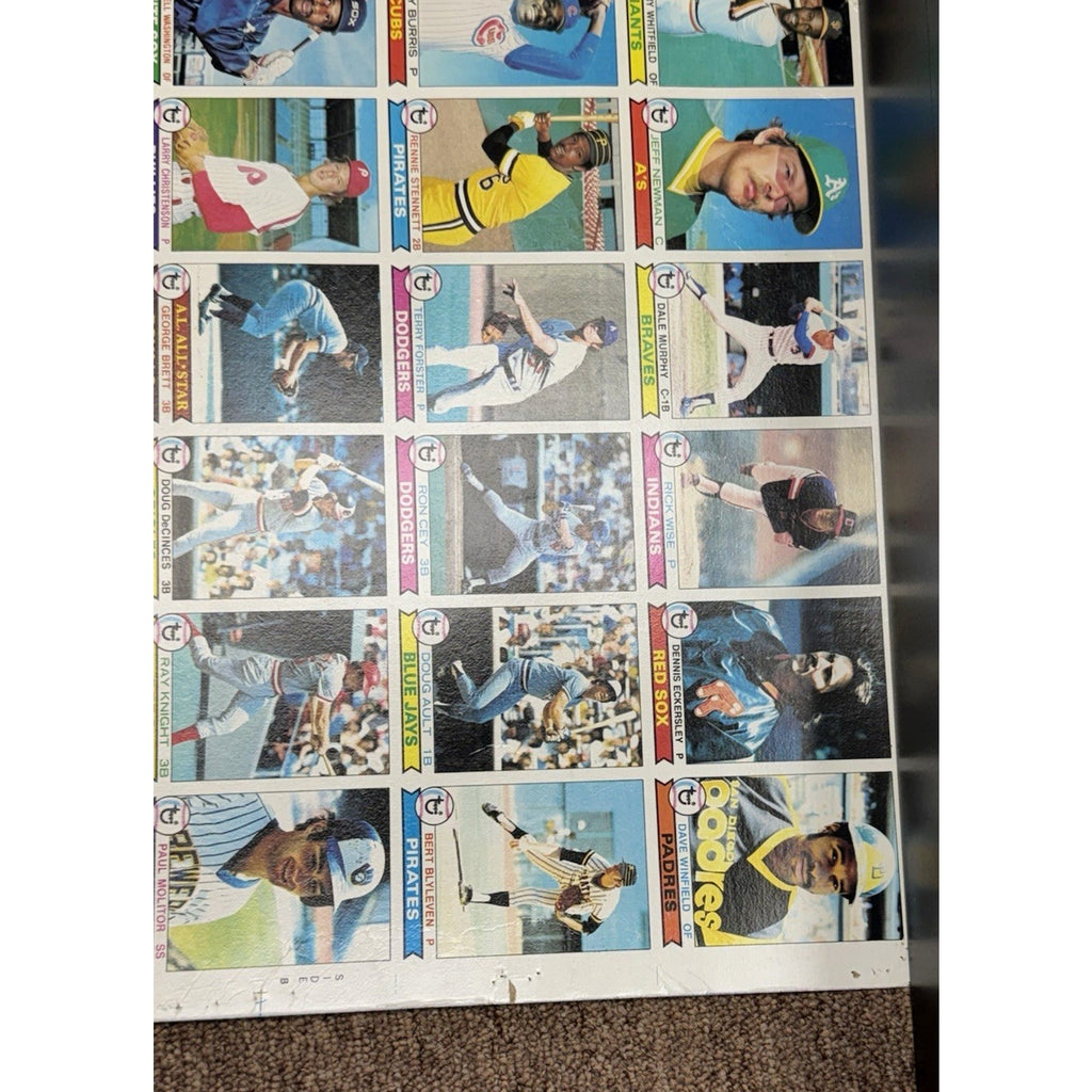 1979 Topps Baseball Card Full Sheet Uncut 144 Cards 12 Rows Roll Vintage