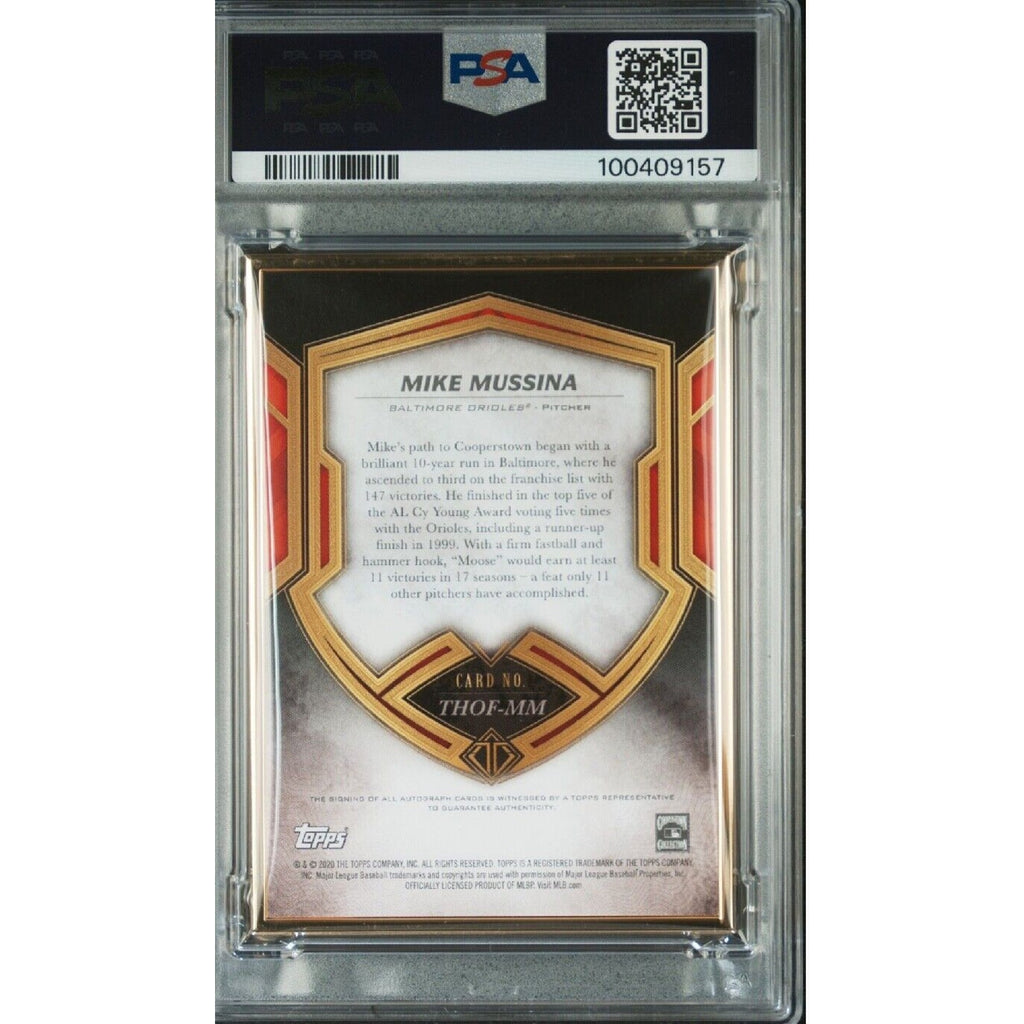 2020 TOPPS TRANSCENDENT HALL OF FAME Mike Mussina Auto Emerald /5 PSA 9 Mint #MM