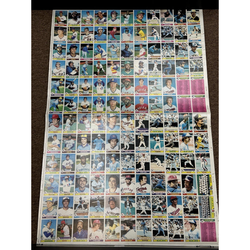 1979 Topps Baseball Card Full Sheet Uncut 144 Cards 12 Rows Roll Vintage