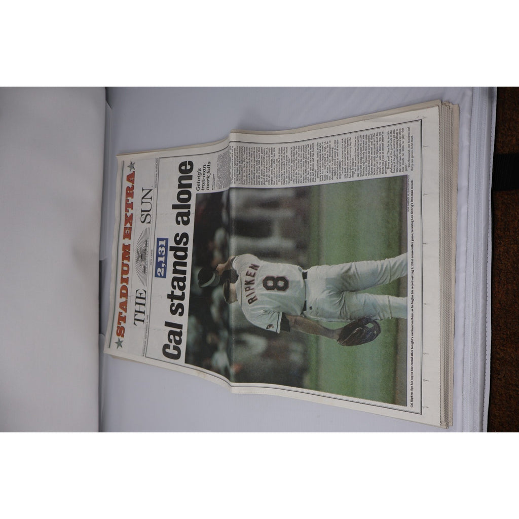 Cal Ripken Jr Breaks Streak Set Of 4 Different Baltimore Sun Full Newspapers