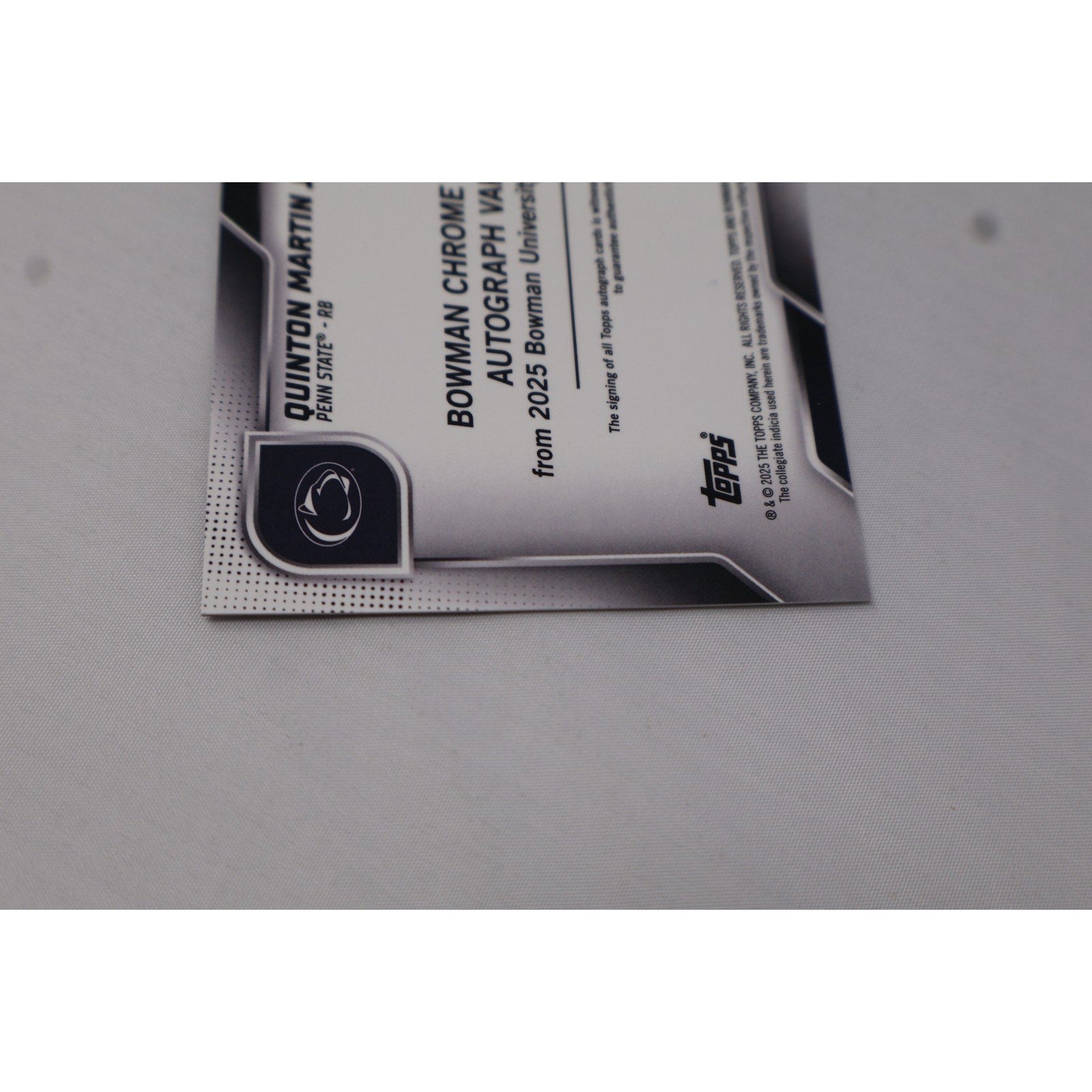 2025 Bowman University Chrome 1st Bowman #BCA-QMJ Quinton Martin Jr Auto Mint