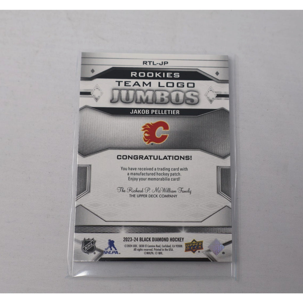 Jakob Pelletier Calgary Flames 2023-24 Black Diamond Team Logo Jumbos #RTL-JP