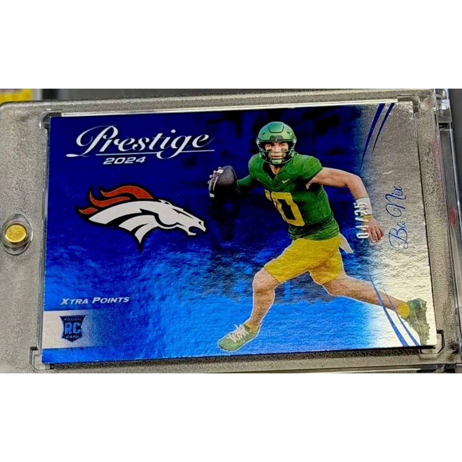 Bo Nix Rookie 2024 Panini Prestige Xtra Points Blue RC /249 Denver Broncos #391