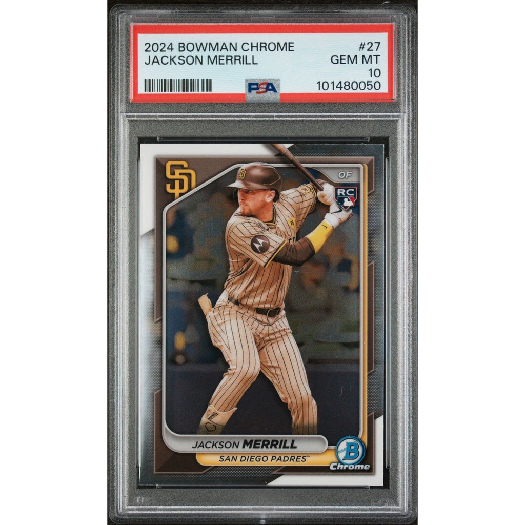 2024 Bowman Chrome Jackson Merrill Baseball Rookie Card PSA 10 San Diego Padres