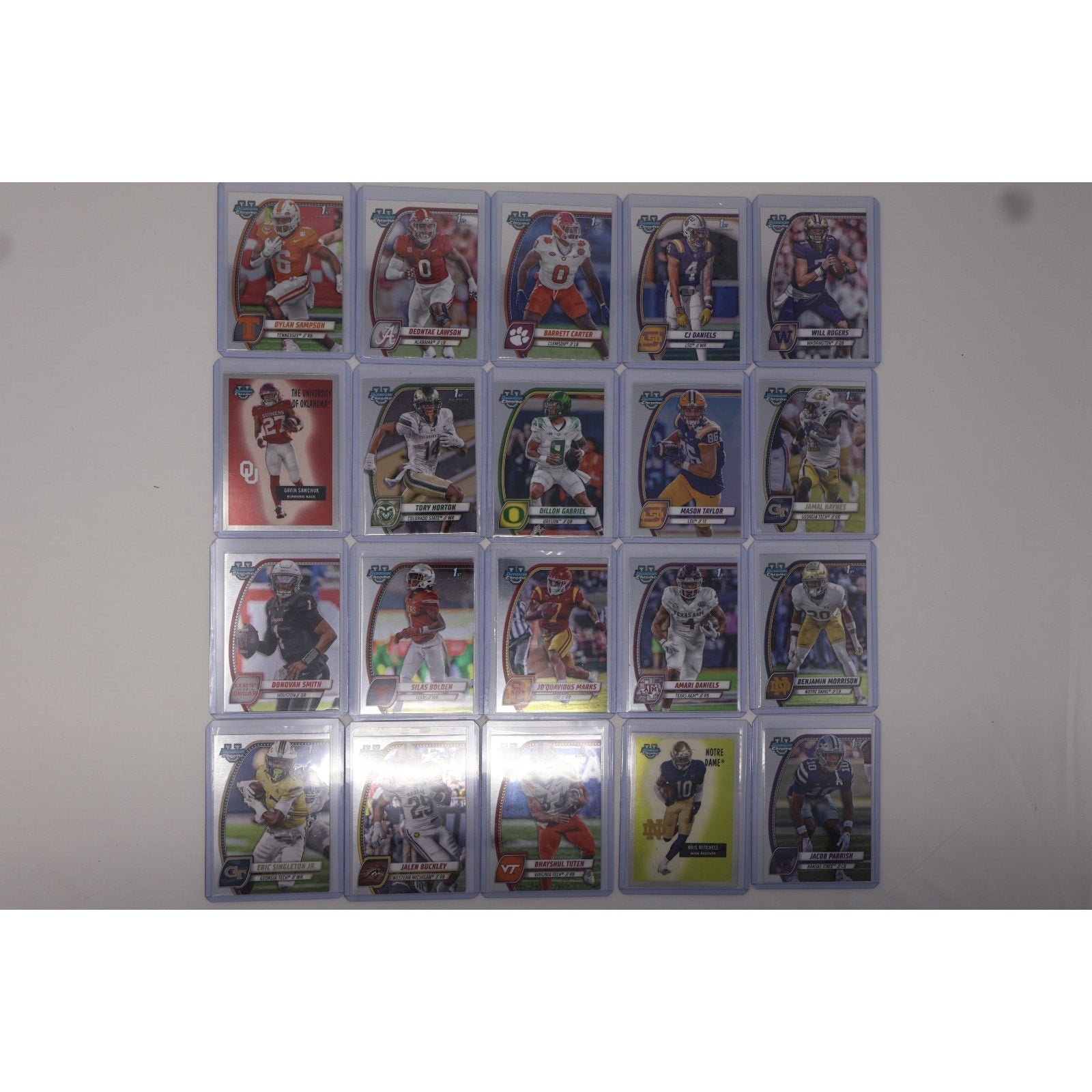 Lot Of 20 For $15 Mint Bowman Chrome U Football Cards Free Shipping