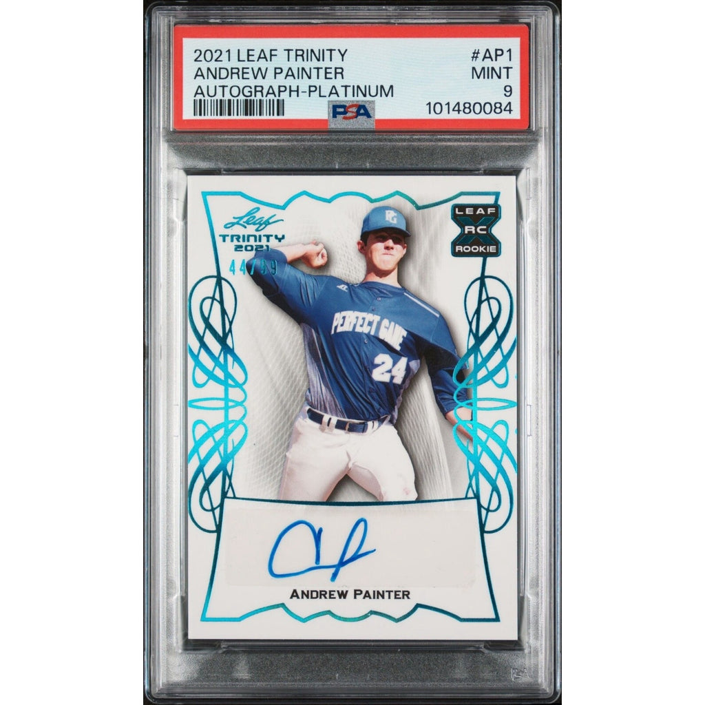 2021 LEAF TRINITY AUTOGRAPHS AP1 ANDREW PAINTER PLATINUM PSA 9 /99 Rookie Auto