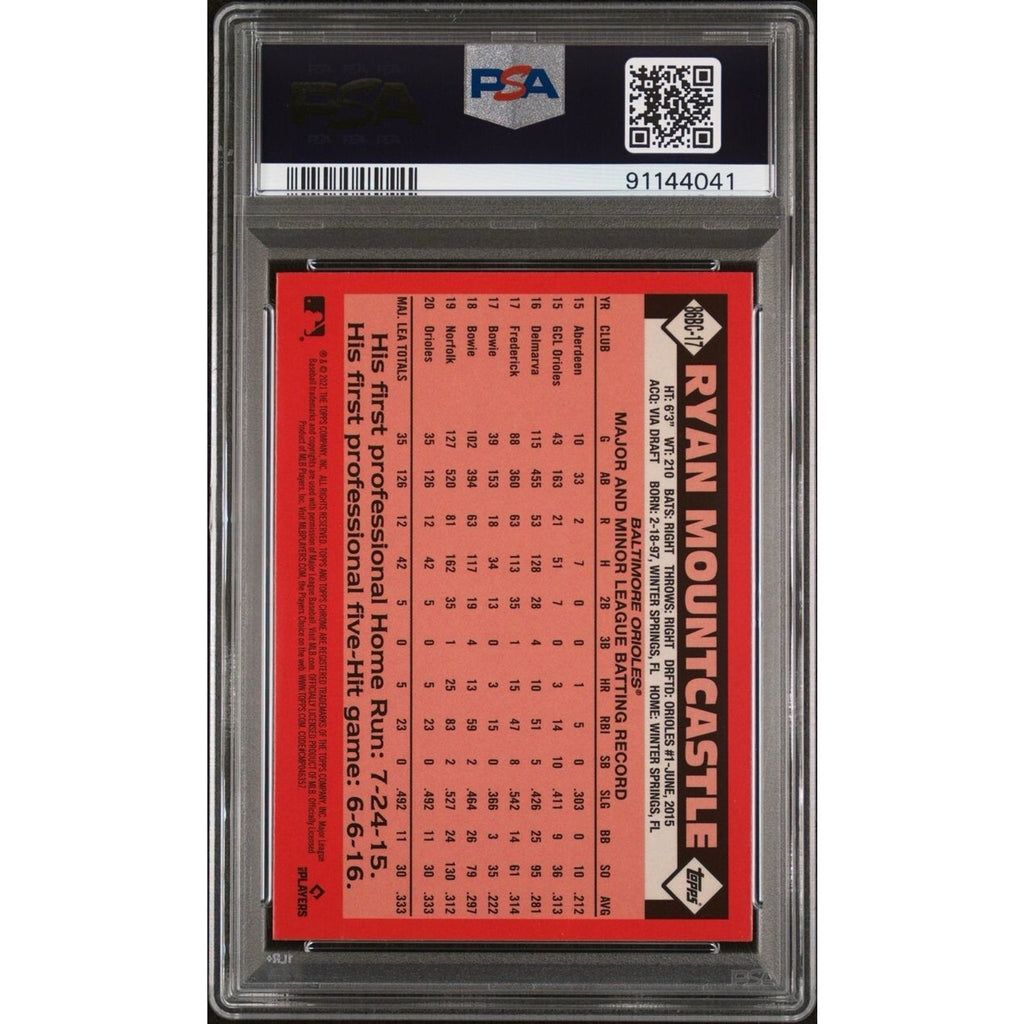 2021 Topps Chrome Ryan Mountcastle 1986 Topps 35th Anniversary #86BC17 PSA 10 RC