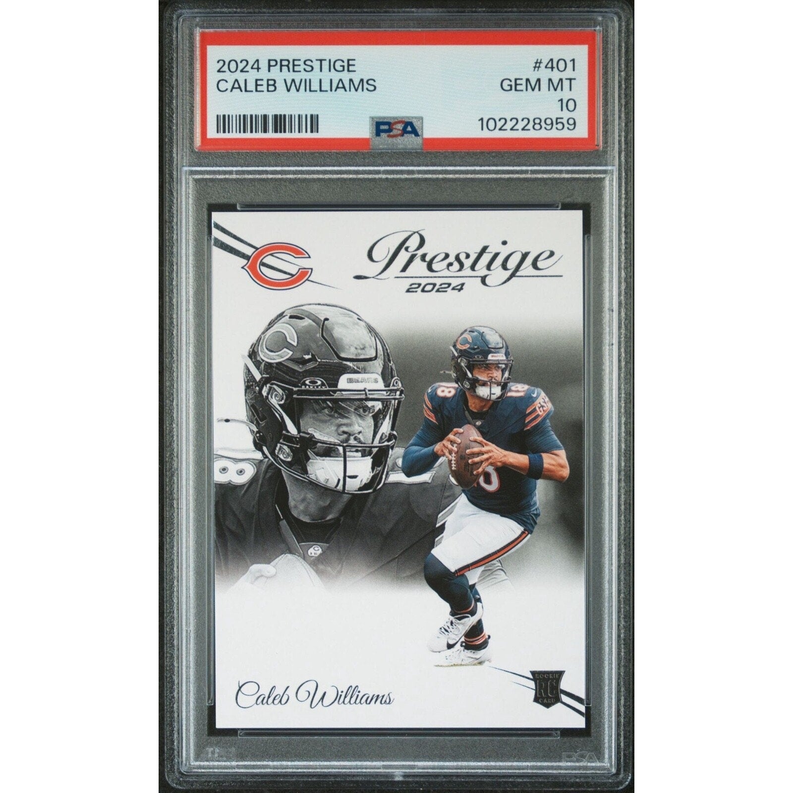 2024 PANINI PRESTIGE CALEB WILLIAMS ROOKIE #401 PSA 10 GEM MINT BEARS RC NFL