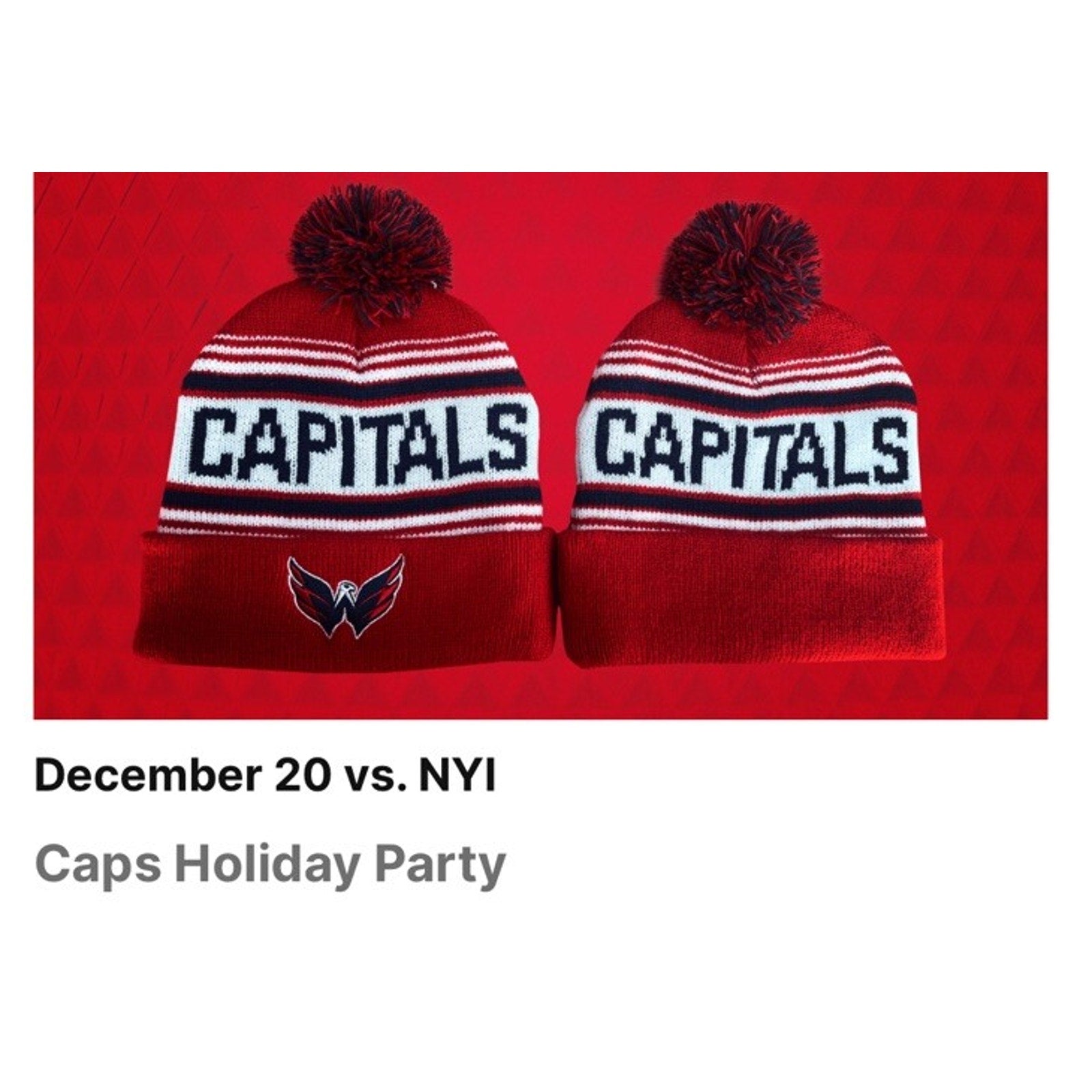 Washington Capitals Winter Beanie Hat Warm Red Ovechkin 895 Pom