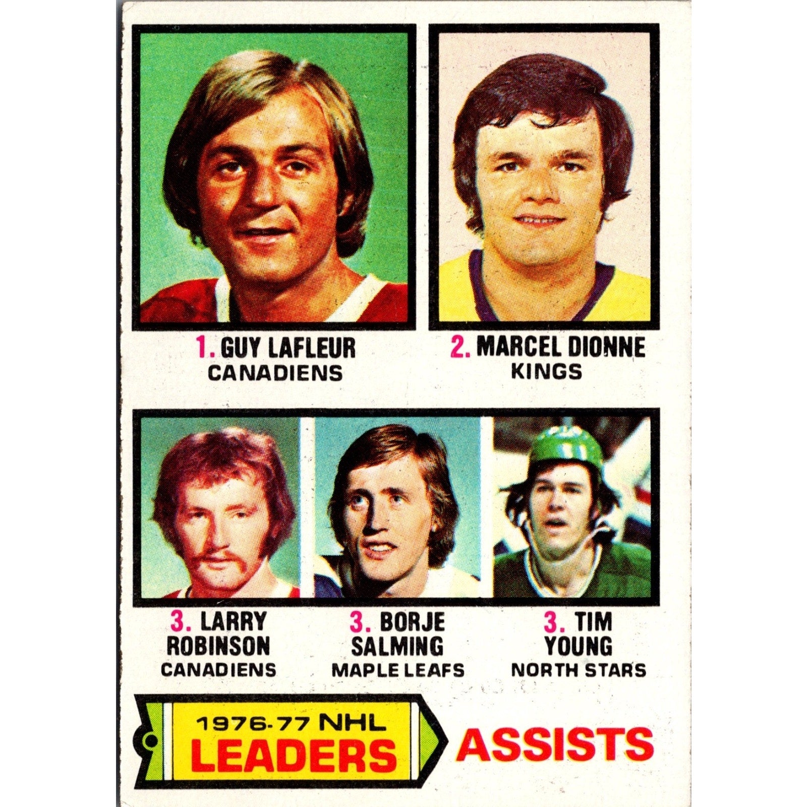 TOPPS 1976-77 NHL LEADERS ASSISTS #2 GUY LAFLEUR