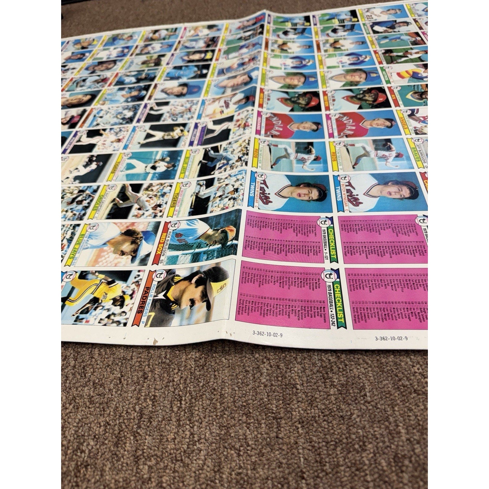 1979 Topps Baseball Card Full Sheet Uncut 144 Cards 12 Rows Roll Vintage