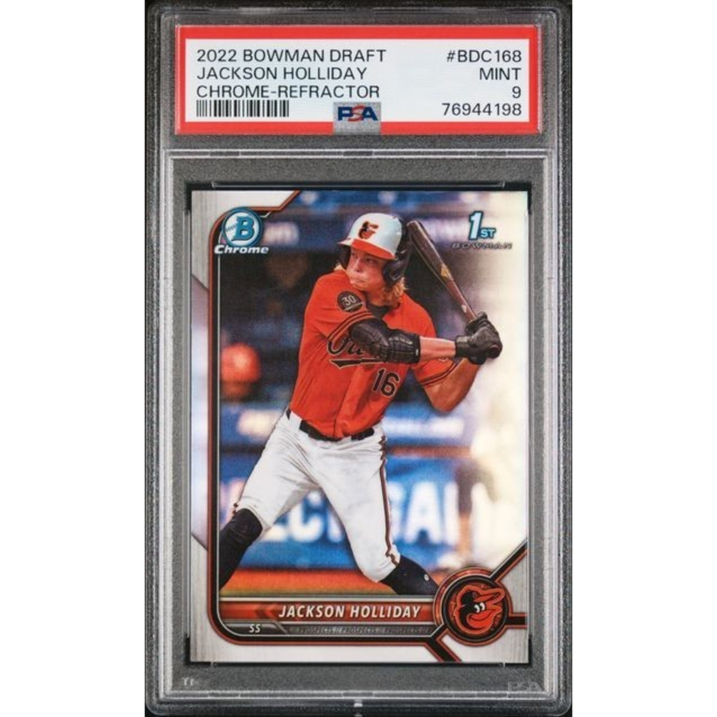 Jackson Holliday 2022 Bowman Chrome Draft 1st Refractor #BDC-168 PSA 9