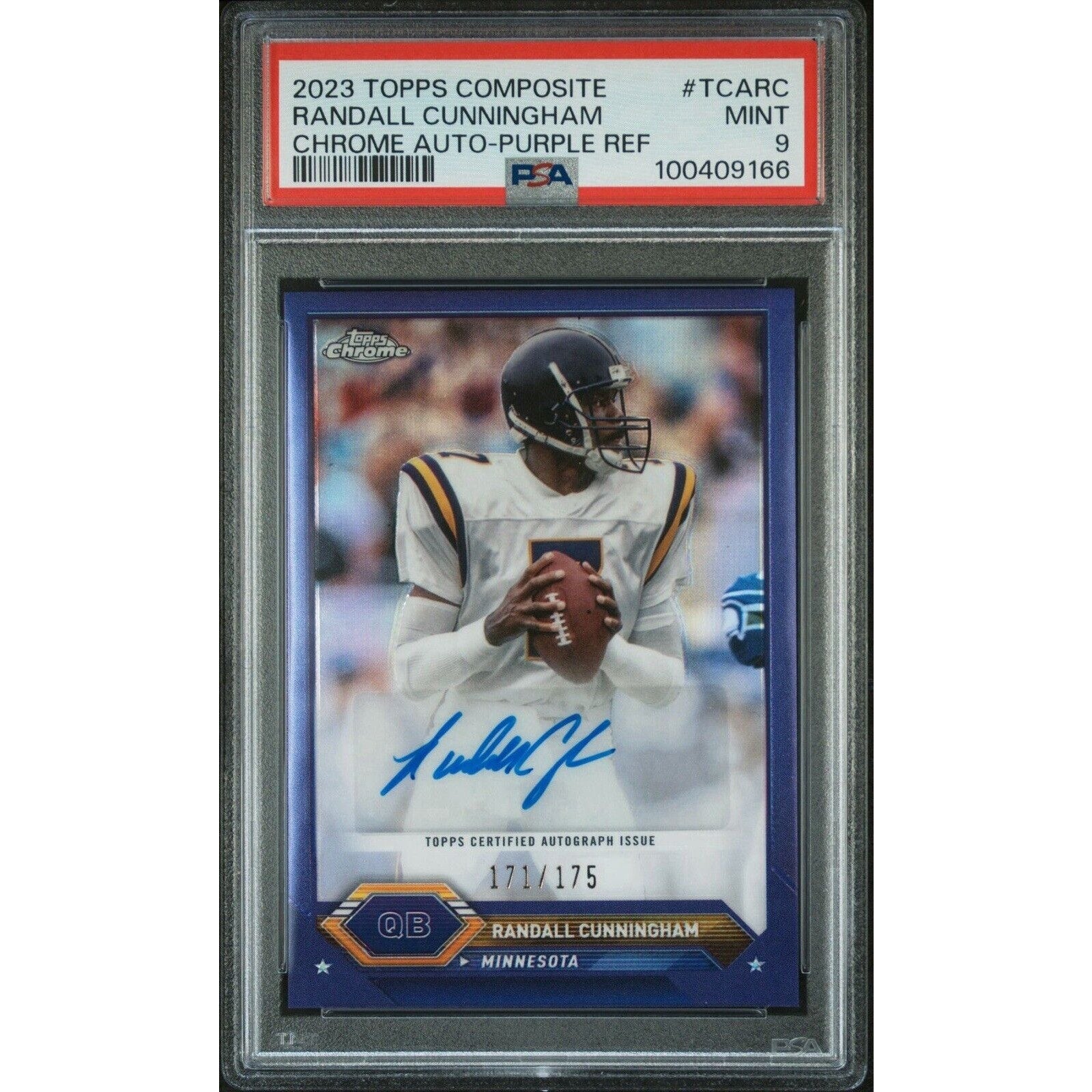 2023 Topps Composite Randall Cunningham Purple Refractor /175 Auto PSA 9 #TCARC
