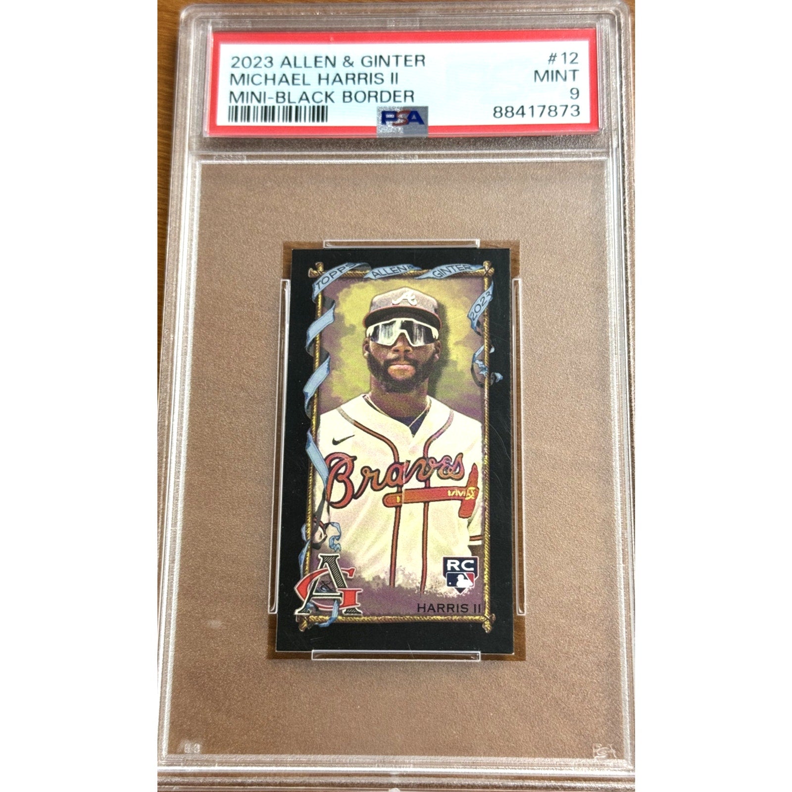 2023 TOPPS ALLEN AND GINTER MICHAEL HARRIS II RC MINI BLACK BORDER PSA 9 Mint