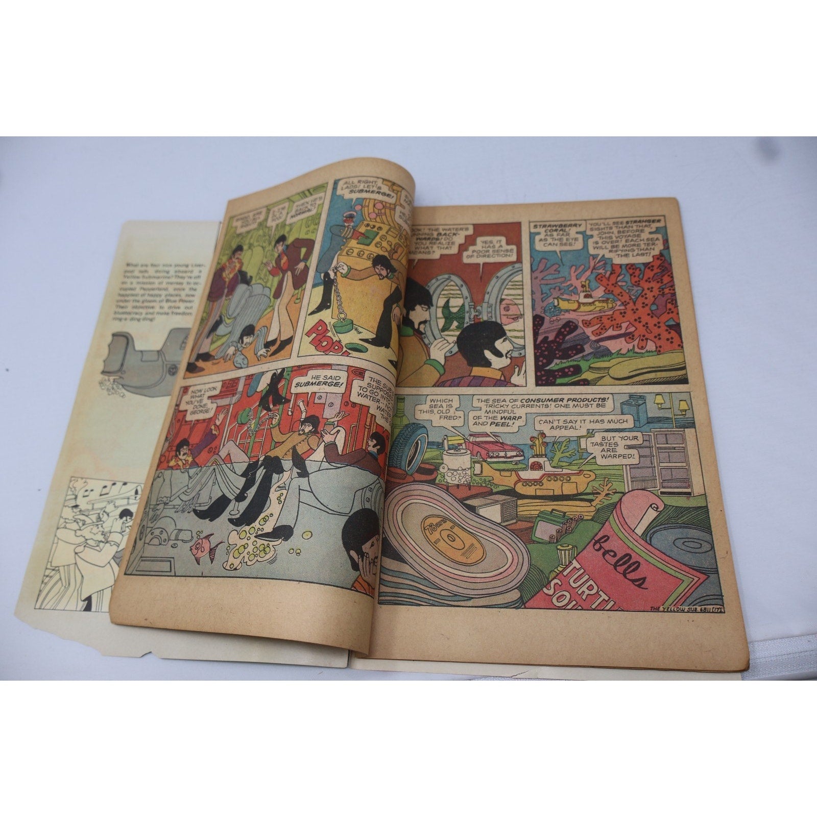 The Beatles Yellow Submarine Comic Book w/o Poster Cover Not Attached