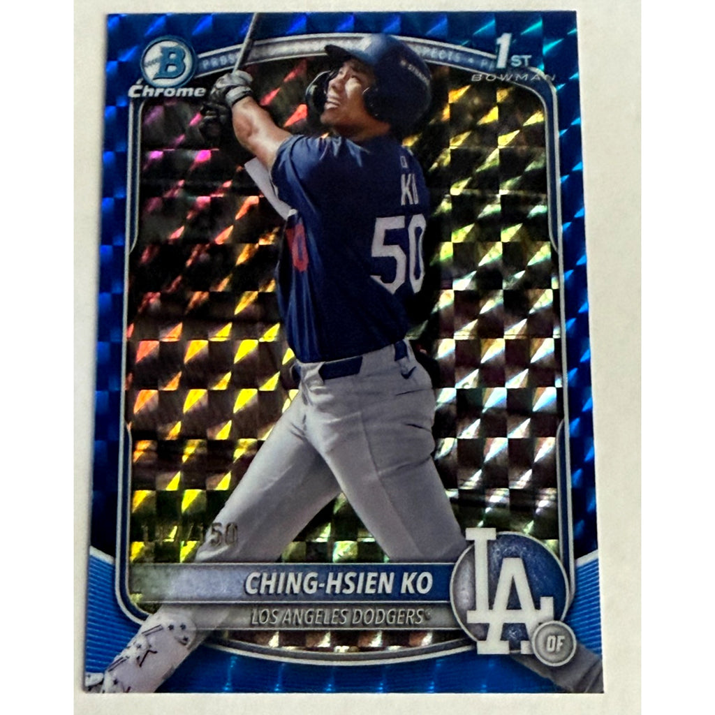Ching-Hsien Ko 2025 Bowman Chrome 1st Blue Geometric /150 Dodgers Color Match