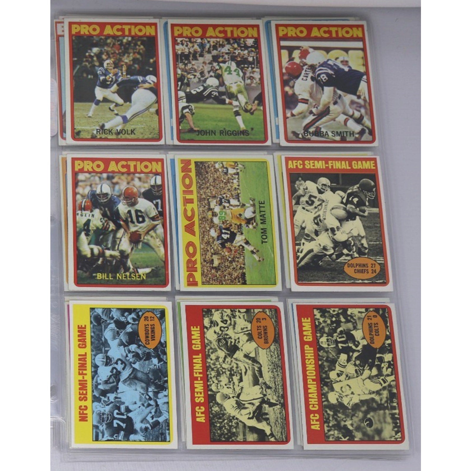 Lot Of 9 Topps 1972 Football Cards NM Or Better Riggins Smith... Stars+HOFs