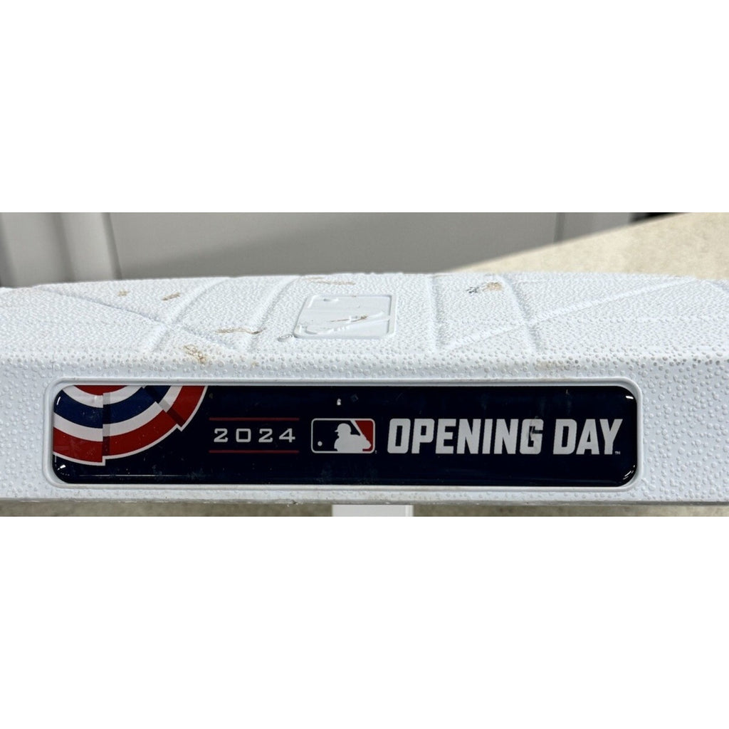 Official Opening Day branding on 2024 Baltimore Orioles game used third base